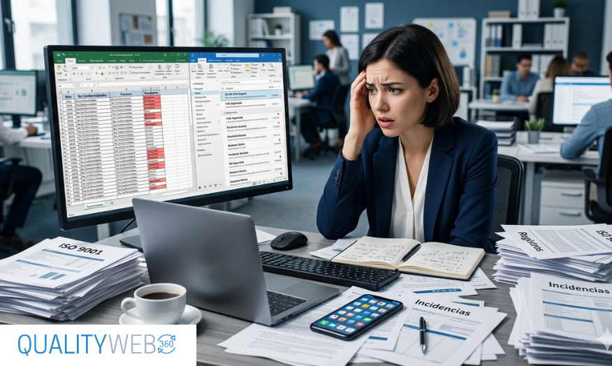 Gestión desordenada de no conformidades en ISO 9001