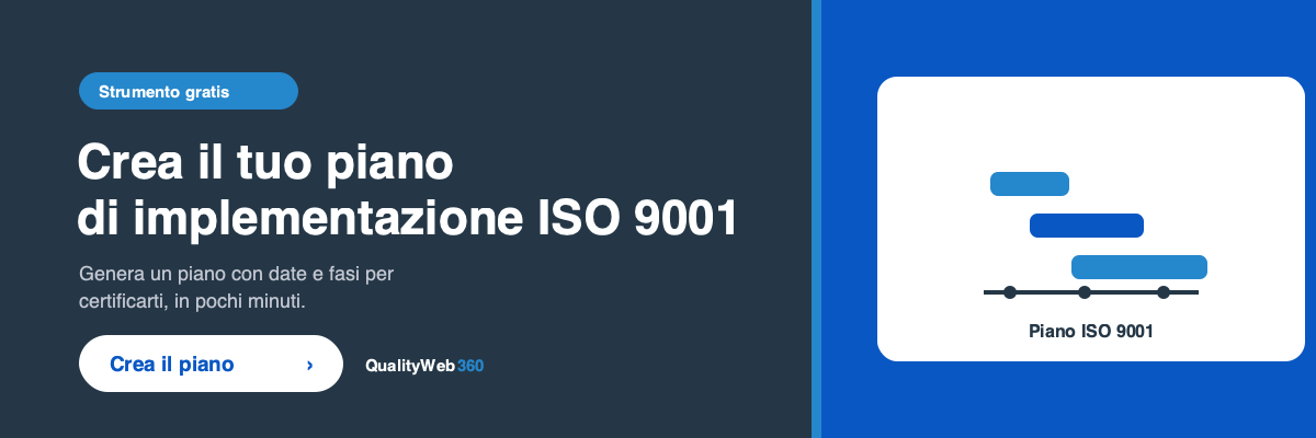 Generatore di Cronoprogramma ISO 9001 — risorsa gratuita di QualityWeb 360