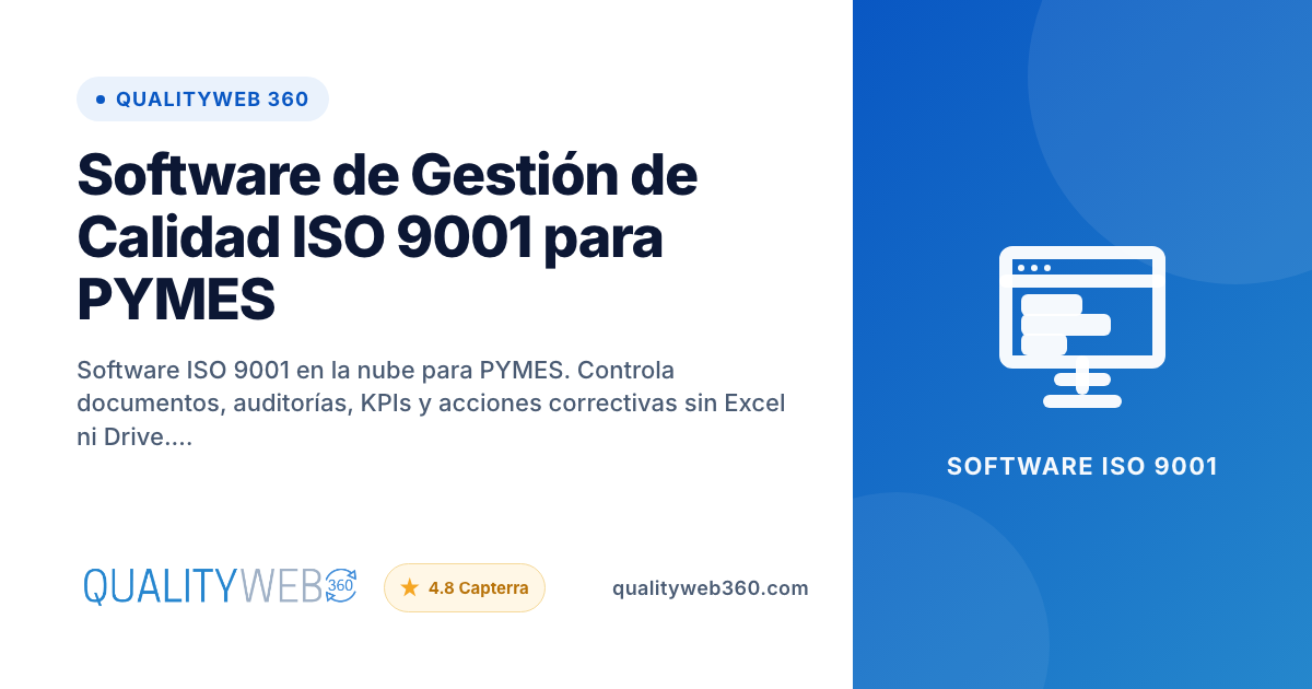 Software de Gestión de Calidad ISO 9001 para PYMES | QualityWeb 360