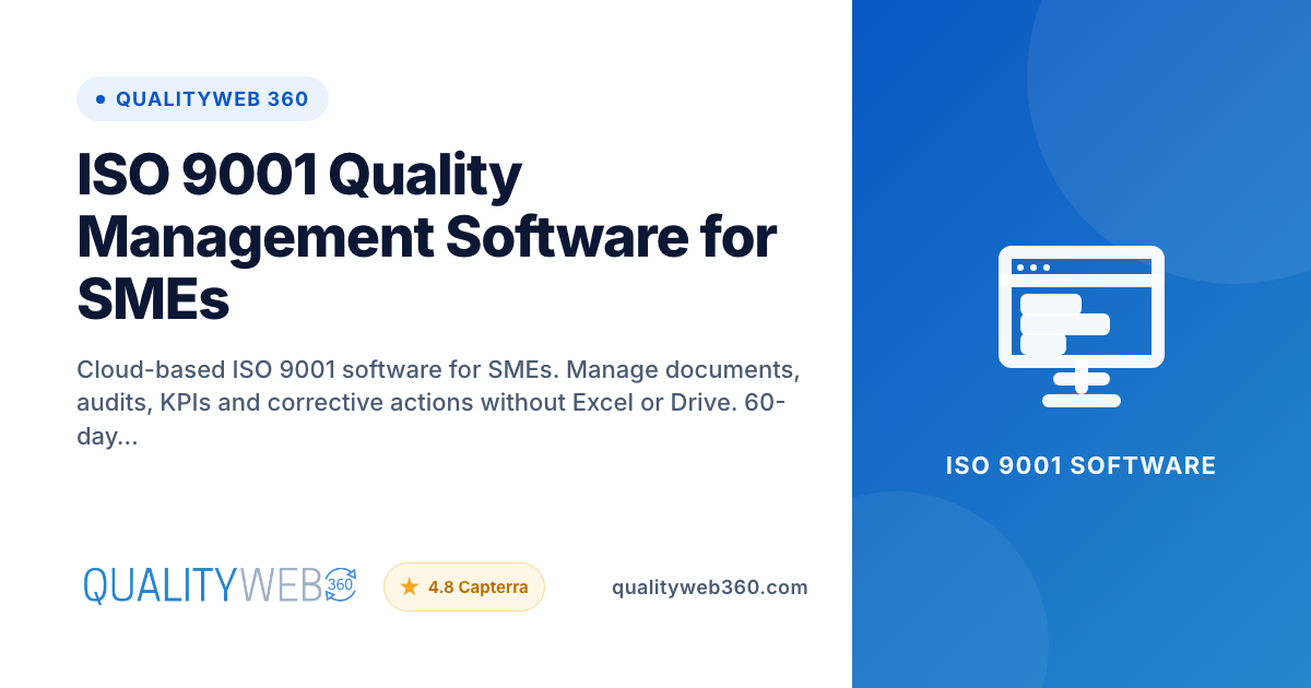 Iso Mapping Software ISO 9001 Quality Management Software for SMEs | QualityWeb 360