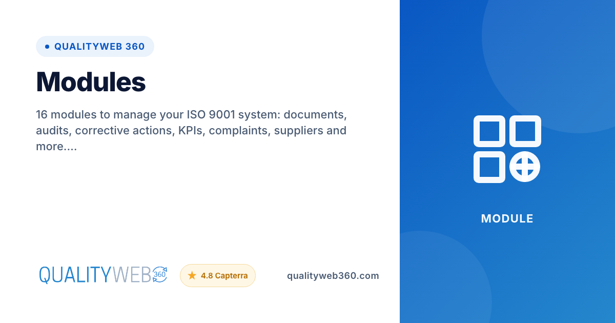 Iqms Quality Module ISO 9001 QMS Software Modules | QualityWeb 360