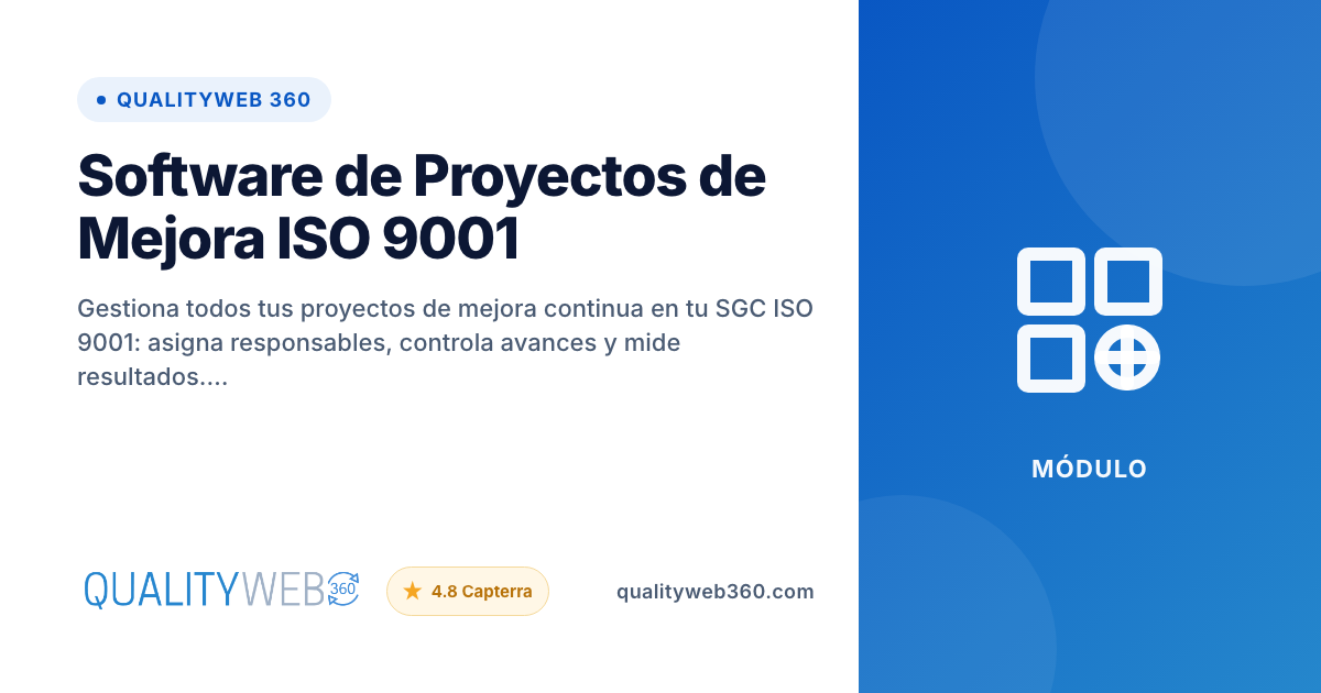 Software de Proyectos de Mejora ISO 9001 | QualityWeb 360