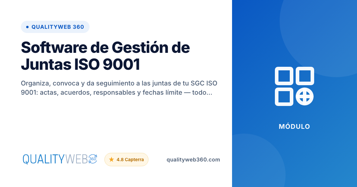Software de Gestión de Juntas ISO 9001 | QualityWeb 360