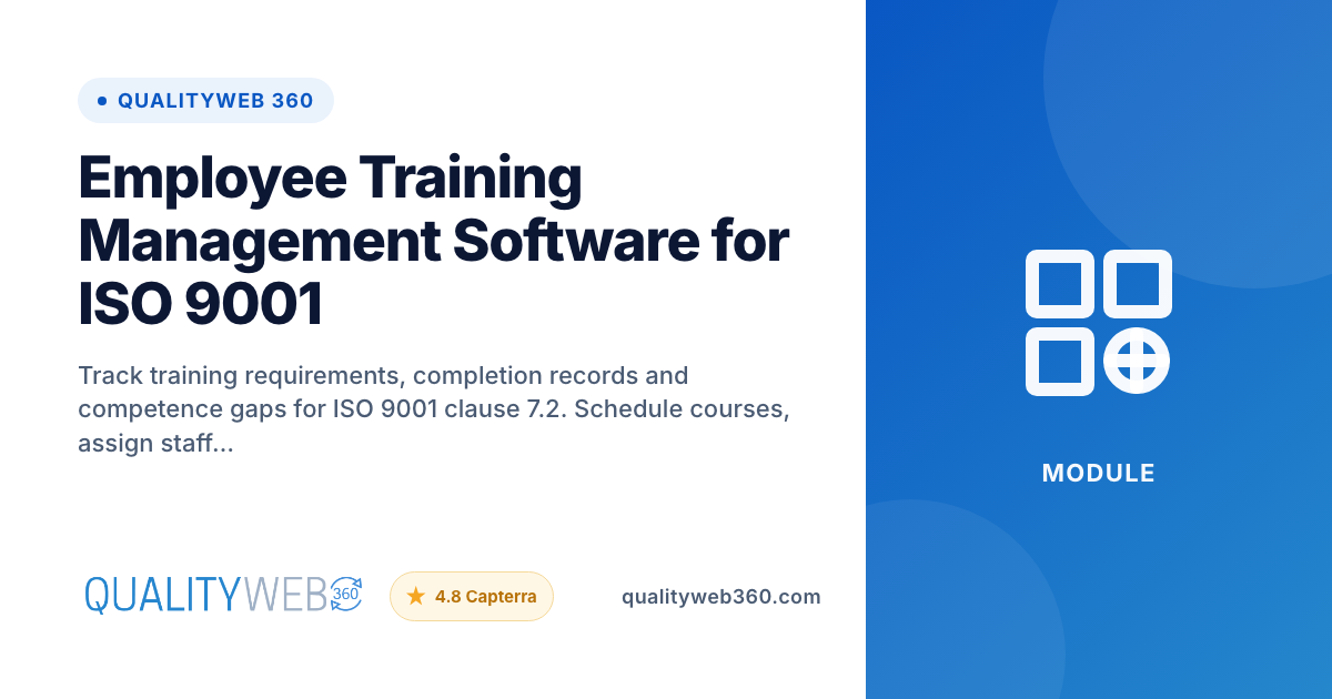 Employee Training Management Software | ISO 9001 | QualityWeb 360