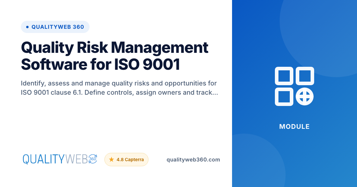 Quality Risk Management Software | ISO 9001 | QualityWeb 360