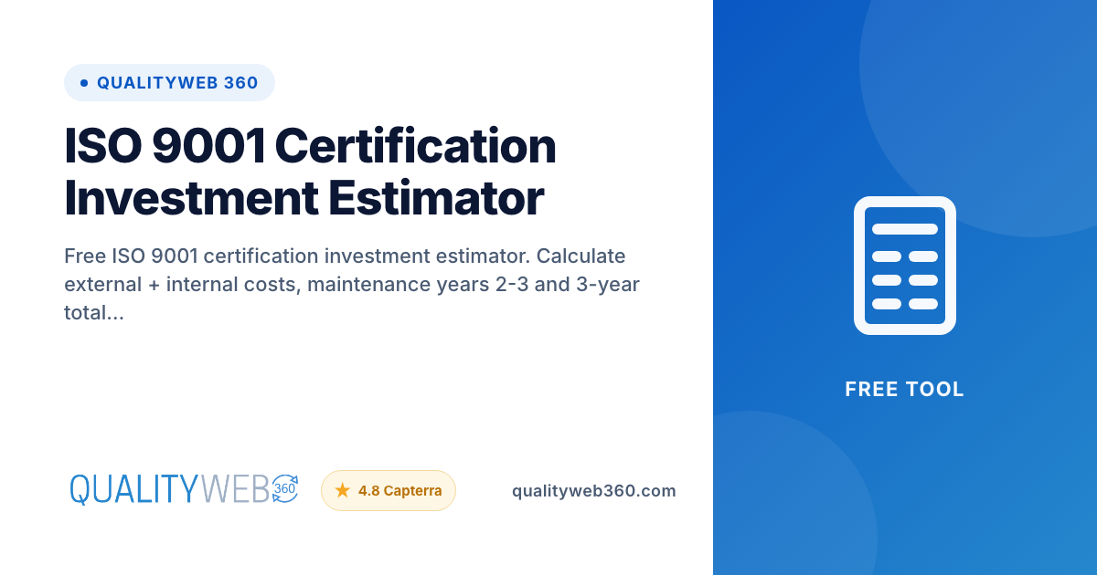 ISO 9001 Certification Cost Estimator — Free Tool